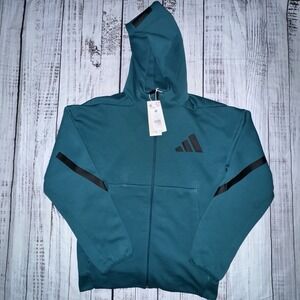 Adidas Z.N.E. Full-Zip Hooded Track Jacket Men's Small Teal JD1369 NWT